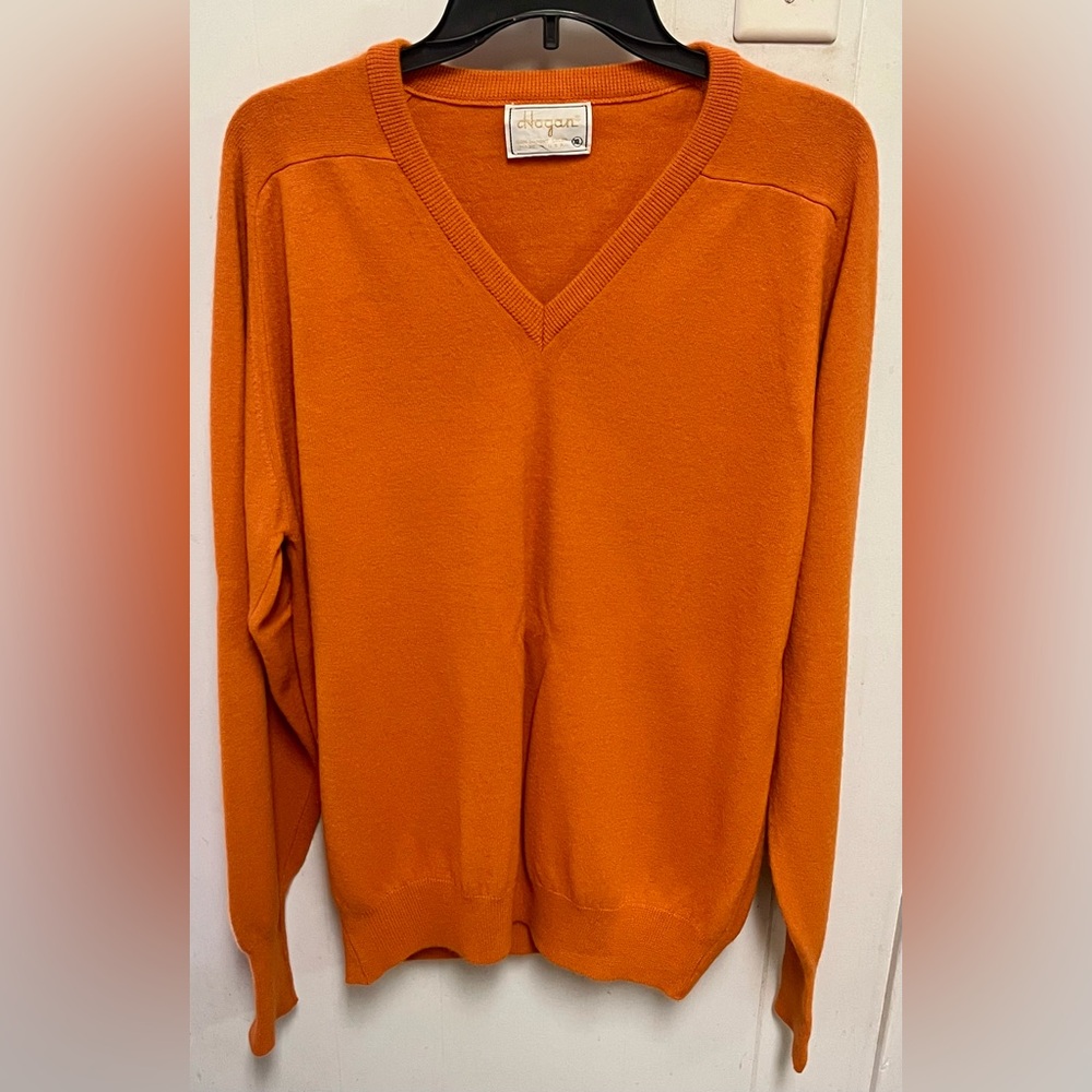 Vintage Men’s Hogan Knit V-Neck Sweater Size XL USA Made